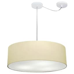 Pendente Cilíndrico Com Desvio Md-4259 Cúpula em Tecido 50x15cm Algodão Crú - Bivolt