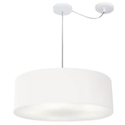Pendente Cilíndrico Com Desvio Md-4259 Cúpula em Tecido 50x15cm Branco - Bivolt