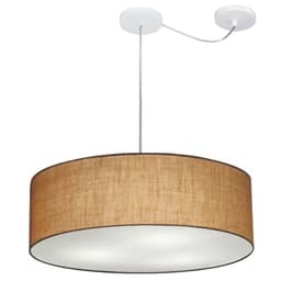 Pendente Cilíndrico Com Desvio Md-4259 Cúpula em Tecido 50x15cm Palha - Bivolt