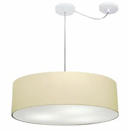 Pendente Cilíndrico Com Desvio Md-4265 Cúpula em Tecido 60x15cm Algodão Crú - Bivolt