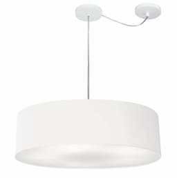 Pendente Cilíndrico Com Desvio Md-4265 Cúpula em Tecido 60x15cm Branco - Bivolt