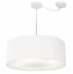 Pendente Cilíndrico Com Desvio Md-4266 Cúpula em Tecido 60x21cm Branco - Bivolt