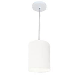 Pendente Cilíndrico Md-4012 Cúpula em Tecido 18x25cm Branco - Bivolt