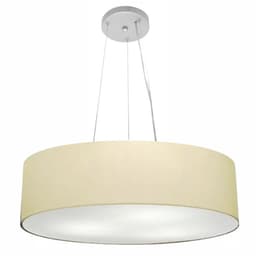 Pendente Cilíndrico Md-4029 Cúpula em Tecido 60x15cm Algodão Crú - Bivolt