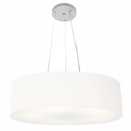 Pendente Cilíndrico Md-4029 Cúpula em Tecido 60x15cm Branco - Bivolt