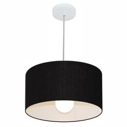 Pendente Cilíndrico Md-4031 Cúpula em Tecido 40x21cm Preto - Bivolt