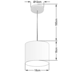 Pendente Cilíndrico Md-4046 Cúpula em Tecido 18x18cm Palha - Bivolt