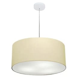 Pendente Cilíndrico Md-4049 Cúpula em Tecido 50x21cm Algodão Crú - Bivolt