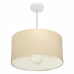 Pendente Cilíndrico Md-4069 Cúpula em Tecido 50x30cm Algodão Crú - Bivolt