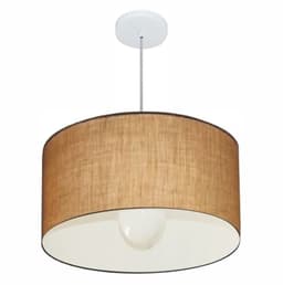 Pendente Cilíndrico Md-4069 Cúpula em Tecido 50x30cm Palha - Bivolt