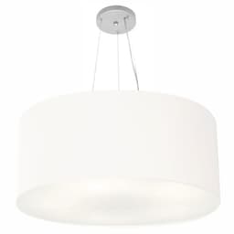Pendente Cilíndrico Md-4074 Cúpula em Tecido 60x30cm Branco - Bivolt
