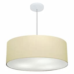 Pendente Cilíndrico Md-4079 Cúpula em Tecido 60x21cm Algodão Crú - Bivolt