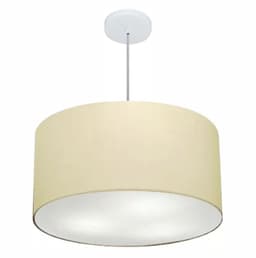 Pendente Cilíndrico Md-4080 Cúpula em Tecido 60x30cm Algodão Crú - Bivolt