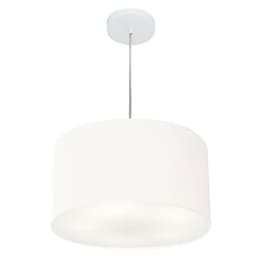 Pendente Cilíndrico Md-4099 Cúpula em Tecido 40x25cm Branco - Bivolt
