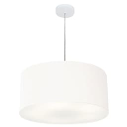 Pendente Cilíndrico Md-4100 Cúpula em Tecido 50x25cm Branco - Bivolt