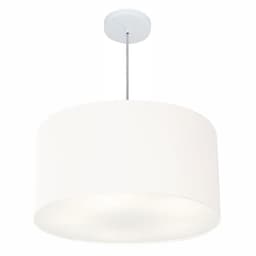 Pendente Cilíndrico Md-4101 Cúpula em Tecido 60x30cm Branco - Bivolt