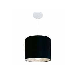 Pendente Cilíndrico Md-4113 Cúpula em Tecido 30x25cm Preto - Bivolt