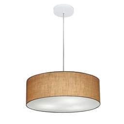 Pendente Cilíndrico Md-4132 Cúpula em Tecido 40x15cm Palha - Bivolt