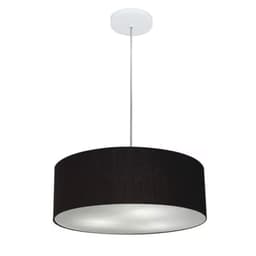 Pendente Cilíndrico Md-4132 Cúpula em Tecido 40x15cm Preto - Bivolt