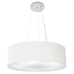 Pendente Cilíndrico Md-4134 Cúpula em Tecido 50x15cm Branco - Bivolt