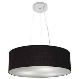 Pendente Cilíndrico Md-4134 Cúpula em Tecido 50x15cm Preto - Bivolt