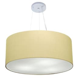 Pendente Cilíndrico Md-4135 Cúpula em Tecido 70x30cm Algodão Crú - Bivolt