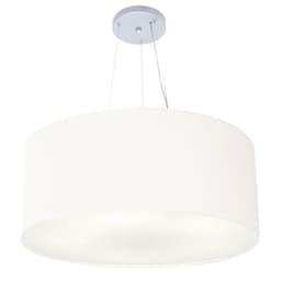 Pendente Cilíndrico Md-4135 Cúpula em Tecido 70x30cm Branco - Bivolt