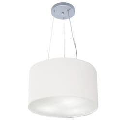 Pendente Cilíndrico Md-4182 Cúpula em Tecido 40x25cm Branco - Bivolt