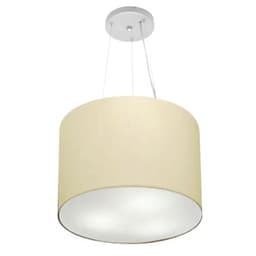Pendente Cilíndrico Md-4183 Cúpula em Tecido 40x30cm Algodão Crú - Bivolt