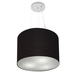 Pendente Cilíndrico Md-4183 Cúpula em Tecido 40x30cm Preto - Bivolt