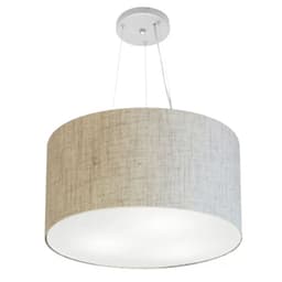 Pendente Cilíndrico Md-4187 Cúpula em Tecido 45x30cm Rústico Bege - Bivolt