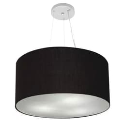 Pendente Cilíndrico Md-4189 Cúpula em Tecido 50x30cm Preto - Bivolt