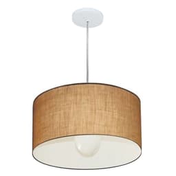Pendente Cilíndrico Md-4202 Cúpula em Tecido 40x25cm Palha - Bivolt