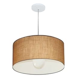 Pendente Cilíndrico Md-4203 Cúpula em Tecido 45x21cm Palha - Bivolt