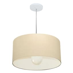 Pendente Cilíndrico Md-4204 Cúpula em Tecido 45x25cm Algodão Crú - Bivolt