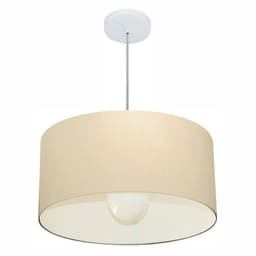 Pendente Cilíndrico Md-4206 Cúpula em Tecido 50x25cm Algodão Crú - Bivolt