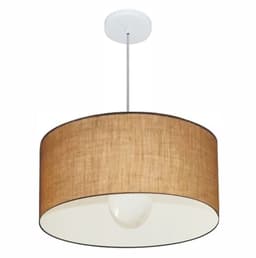 Pendente Cilíndrico Md-4206 Cúpula em Tecido 50x25cm Palha - Bivolt