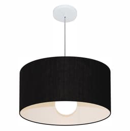Pendente Cilíndrico Md-4206 Cúpula em Tecido 50x25cm Preto - Bivolt
