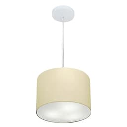 Pendente Cilíndrico Md-4209 Cúpula em Tecido 25x25cm Algodão Crú - Bivolt