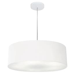 Pendente Cilíndrico Md-4217 Cúpula em Tecido 50x15cm Branco - Bivolt