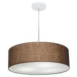 Pendente Cilíndrico Md-4217 Cúpula em Tecido 50x15cm Café - Bivolt