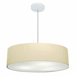 Pendente Cilíndrico Md-4221 Cúpula em Tecido 60x15cm Algodão Crú - Bivolt