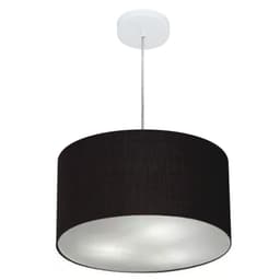 Pendente Cilíndrico Md-4244 Cúpula em Tecido 40x25cm Preto - Bivolt