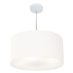 Pendente Cilíndrico Md-4245 Cúpula em Tecido 50x30cm Branco - Bivolt