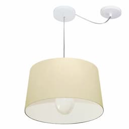 Pendente Cone Com Desvio Md-4275 Cúpula 30/40x45cm Algodão Crú - Bivolt