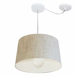 Pendente Cone Com Desvio Md-4275 Cúpula 30/40x45cm Rústico Bege - Bivolt