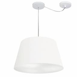 Pendente Cone Com Desvio Md-4279 Cúpula Tecido 21/30x40cm Branco - Bivolt