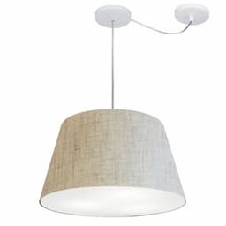 Pendente Cone Com Desvio Md-4279 Cúpula Tecido 21/30x40cm Rústico Bege - Bivolt