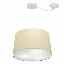 Pendente Cone Com Desvio Md-4281 Cúpula30/40x45cm Algodão Crú - Bivolt