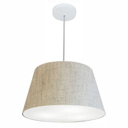 Pendente Cone Md-4021 Cúpula em Tecido 21-40x30cm Rústico Bege - Bivolt